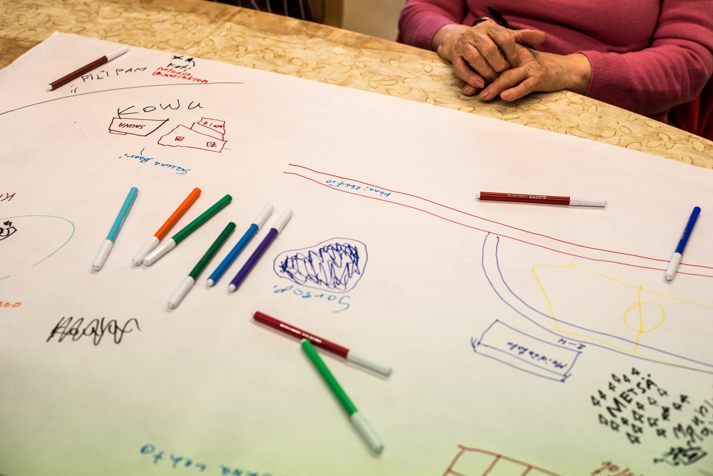 Papers and pens on the table