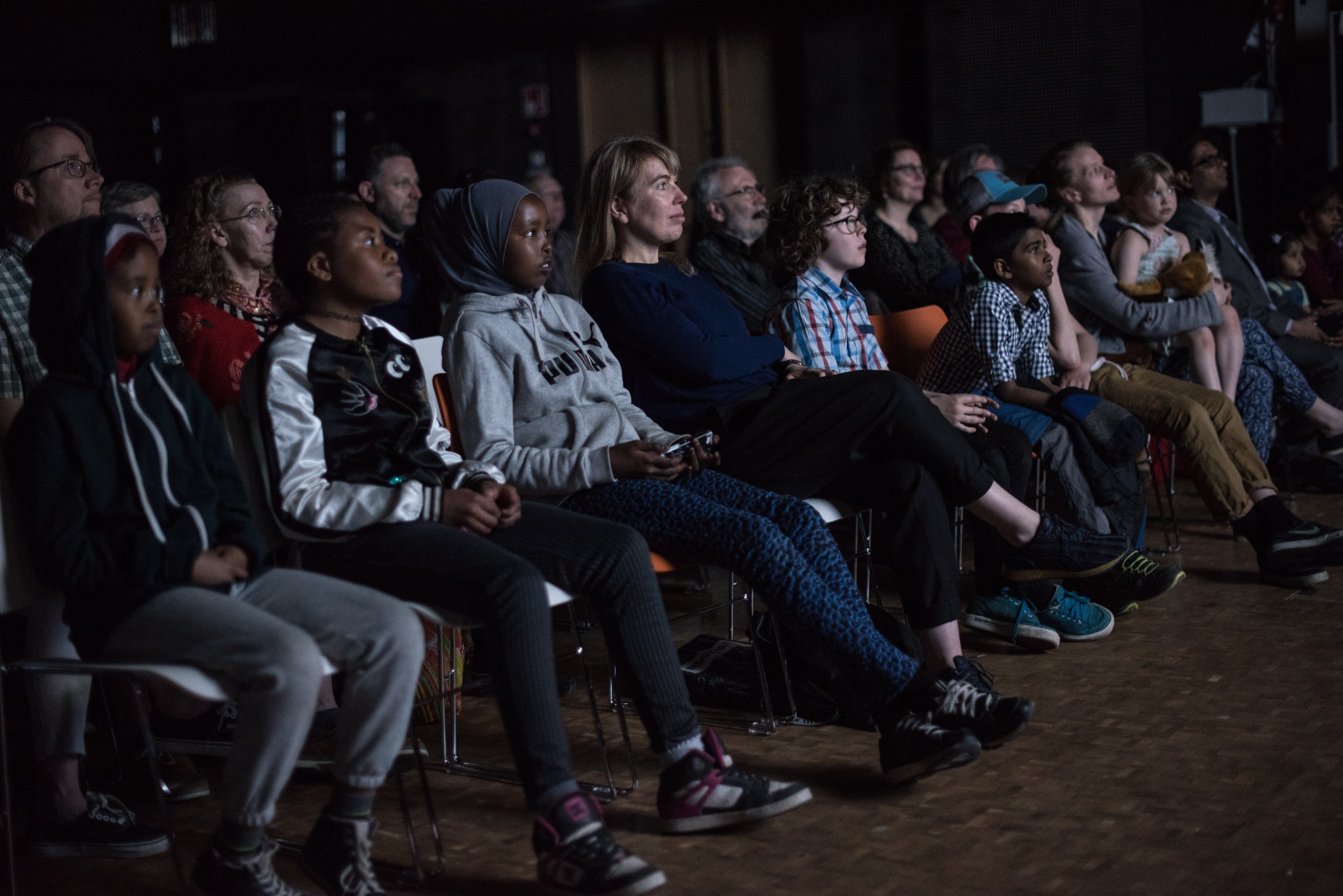Audiences viewing the film